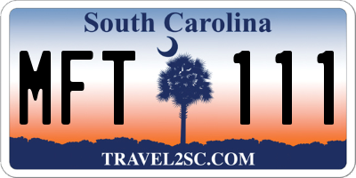SC license plate MFT111