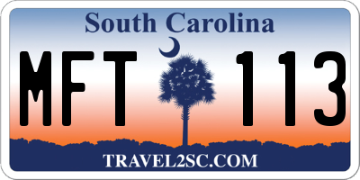 SC license plate MFT113