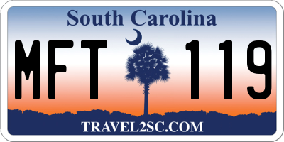 SC license plate MFT119