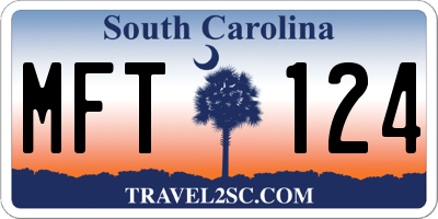 SC license plate MFT124