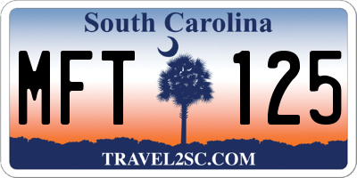 SC license plate MFT125