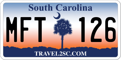 SC license plate MFT126