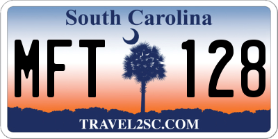 SC license plate MFT128