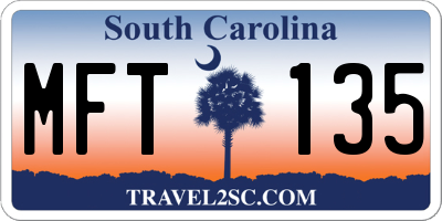 SC license plate MFT135