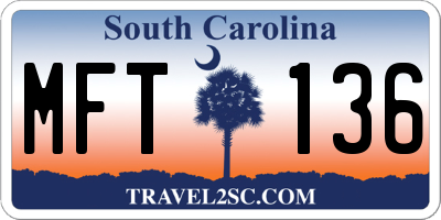SC license plate MFT136