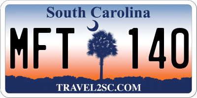 SC license plate MFT140