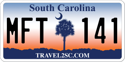 SC license plate MFT141