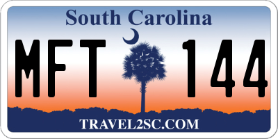SC license plate MFT144