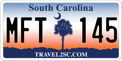 SC license plate MFT145