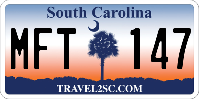 SC license plate MFT147