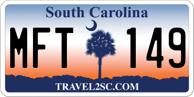 SC license plate MFT149