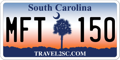 SC license plate MFT150