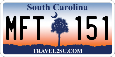 SC license plate MFT151