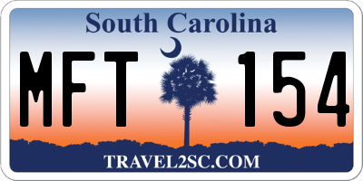 SC license plate MFT154