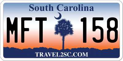 SC license plate MFT158