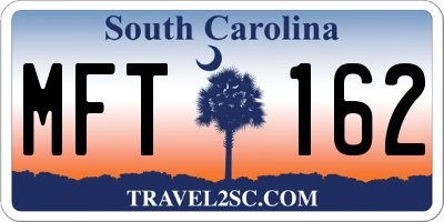 SC license plate MFT162