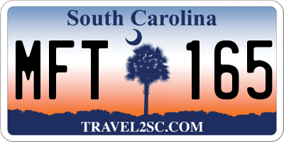 SC license plate MFT165
