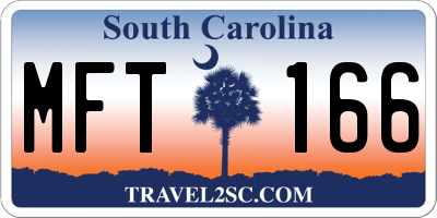 SC license plate MFT166