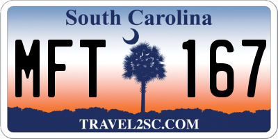 SC license plate MFT167