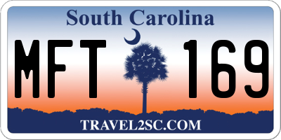 SC license plate MFT169
