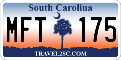 SC license plate MFT175