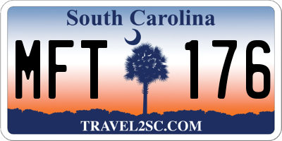 SC license plate MFT176