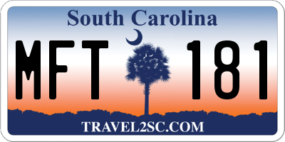 SC license plate MFT181