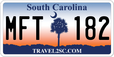 SC license plate MFT182