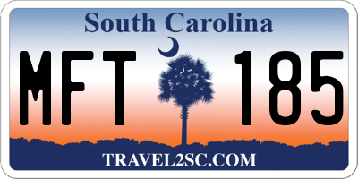 SC license plate MFT185