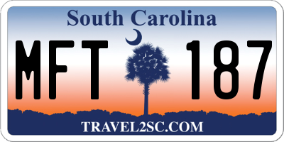 SC license plate MFT187