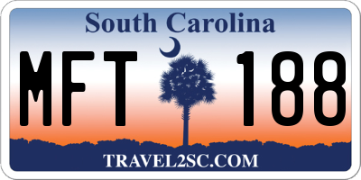 SC license plate MFT188