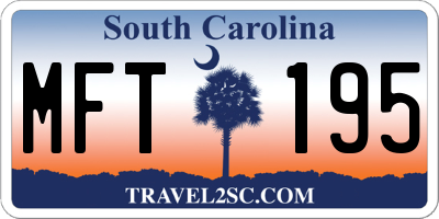 SC license plate MFT195