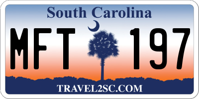 SC license plate MFT197
