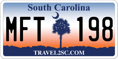 SC license plate MFT198