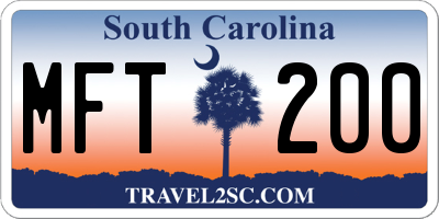 SC license plate MFT200