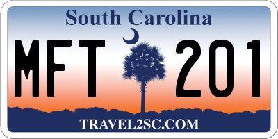 SC license plate MFT201