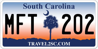 SC license plate MFT202