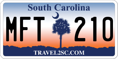 SC license plate MFT210