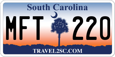 SC license plate MFT220