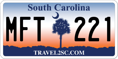 SC license plate MFT221