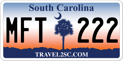 SC license plate MFT222