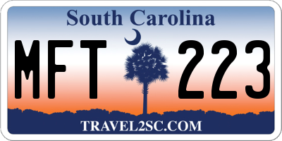 SC license plate MFT223