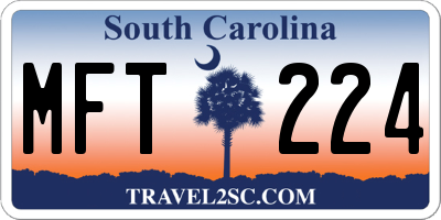SC license plate MFT224