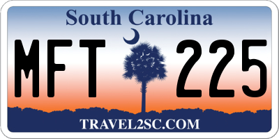 SC license plate MFT225