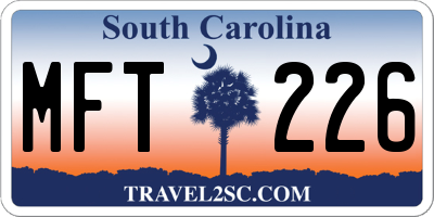 SC license plate MFT226