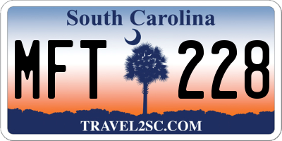 SC license plate MFT228