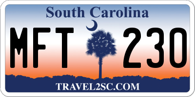 SC license plate MFT230