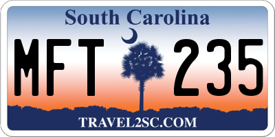 SC license plate MFT235
