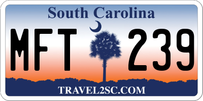 SC license plate MFT239