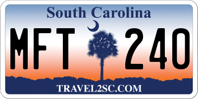 SC license plate MFT240
